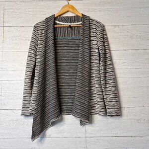 Kuhl Cardigan Womens Size XS Gray & White Asymmetric Hem Lightweight Gorpcore